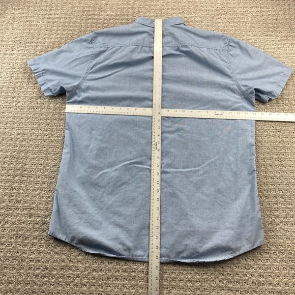 QUIKSILVER Shirt Men XXL Blue Button Down Modern Fit Casual Pocket Poly Cotton - Picture 8 of 10